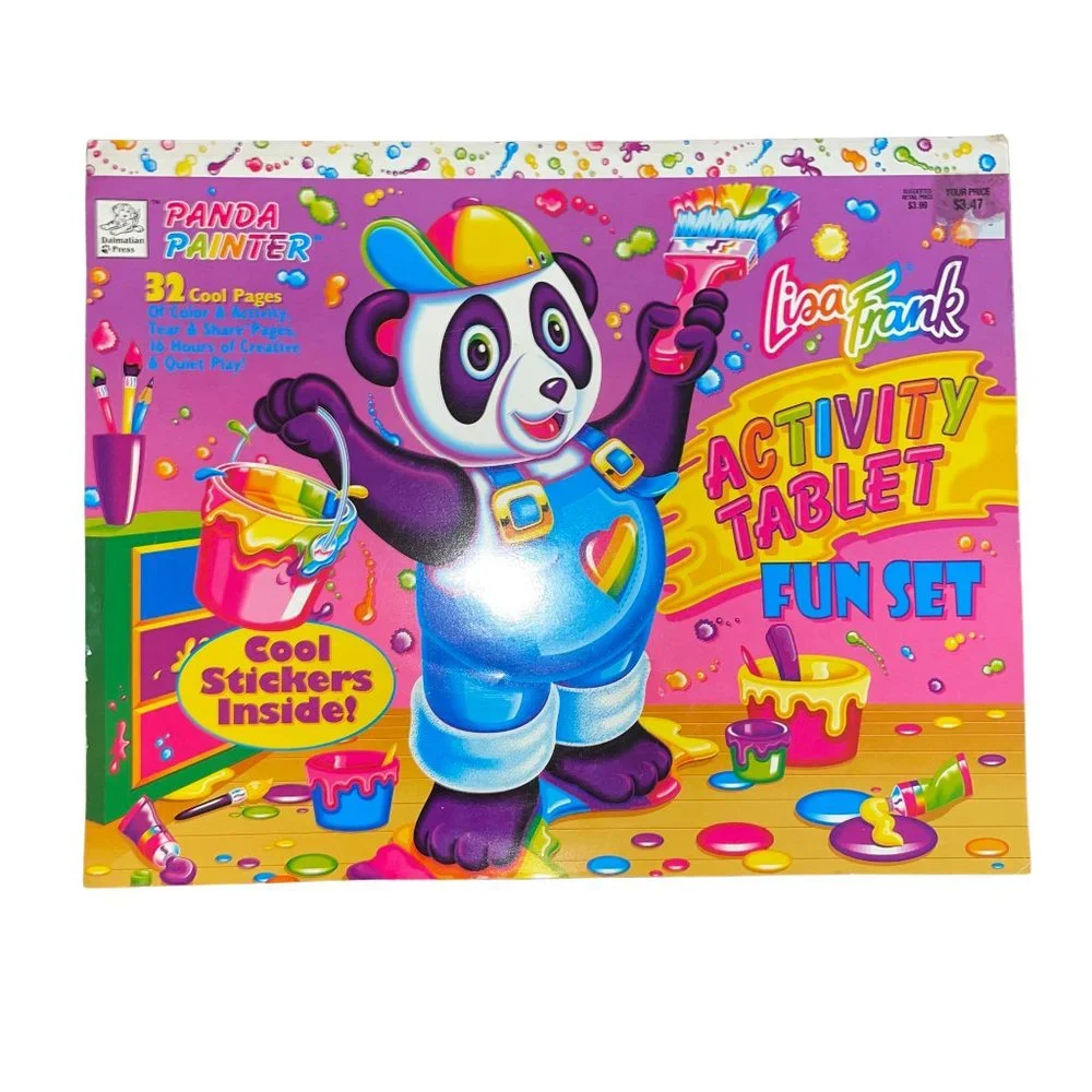 90s Vintage Lisa Frank Activity Tablet Fun Set with Stickers - Picture 1 of 10
